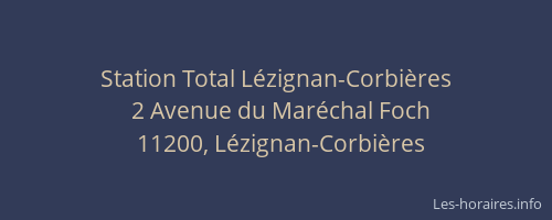 Station Total L&eacute;zignan-Corbi&egrave;res