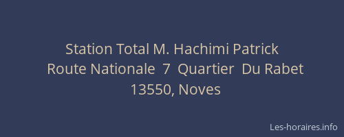 Station Total M. Hachimi Patrick