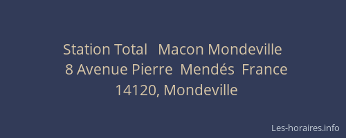 Station Total   Macon Mondeville