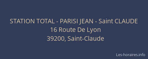 STATION TOTAL - PARISI JEAN - Saint CLAUDE