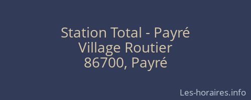 Station Total - Payré