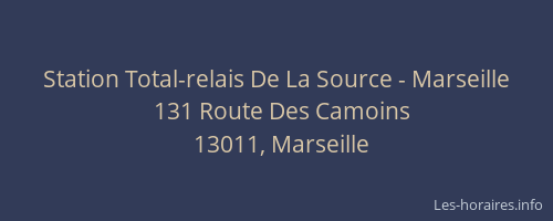 Station Total-relais De La Source - Marseille