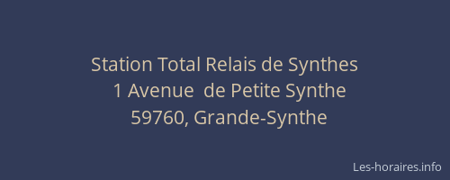Station Total Relais de Synthes
