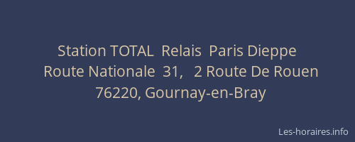 Station TOTAL  Relais  Paris Dieppe