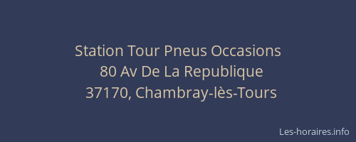 Station Tour Pneus Occasions