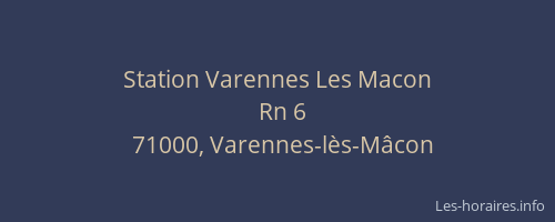 Station Varennes Les Macon