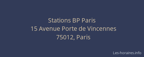 Stations BP Paris
