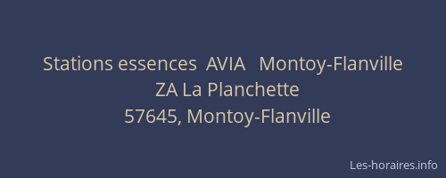 Stations essences  AVIA   Montoy-Flanville