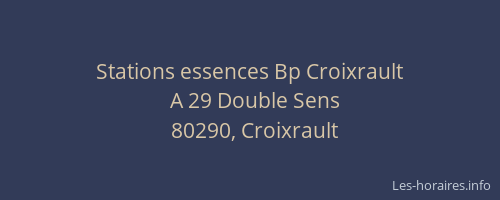 Stations essences Bp Croixrault