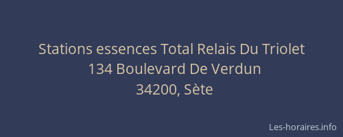 Stations essences Total Relais Du Triolet
