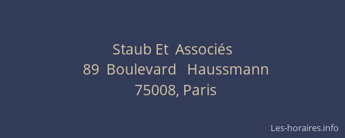 Staub Et  Associés