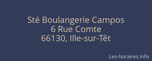 Sté Boulangerie Campos