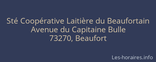 Sté Coopérative Laitière du Beaufortain