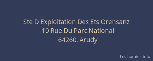 Ste D Exploitation Des Ets Orensanz