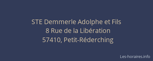 STE Demmerle Adolphe et Fils