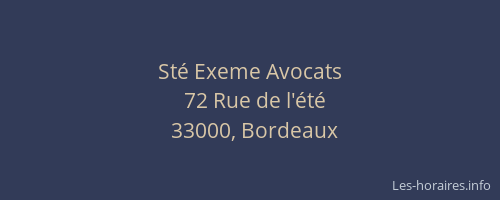 Sté Exeme Avocats
