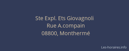 Ste Expl. Ets Giovagnoli