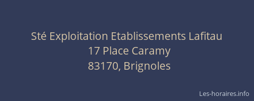 Sté Exploitation Etablissements Lafitau