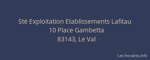 Sté Exploitation Etablissements Lafitau