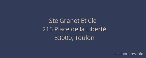 Ste Granet Et Cie
