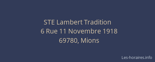 STE Lambert Tradition