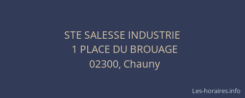 STE SALESSE INDUSTRIE