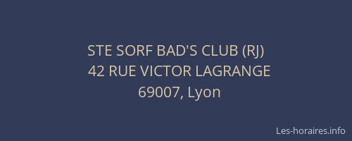 STE SORF BAD'S CLUB (RJ)