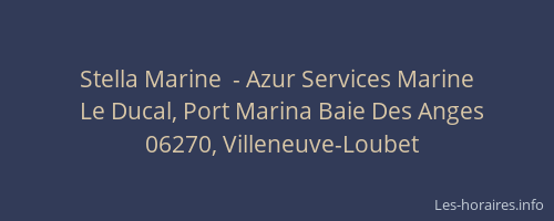 Stella Marine  - Azur Services Marine