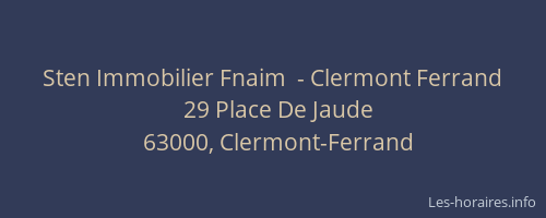 Sten Immobilier Fnaim  - Clermont Ferrand