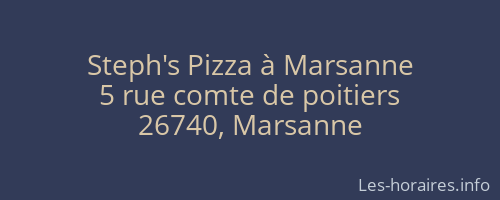 Steph's Pizza à Marsanne