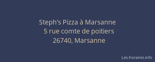 Steph's Pizza à Marsanne