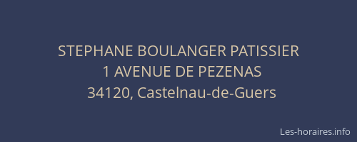 STEPHANE BOULANGER PATISSIER