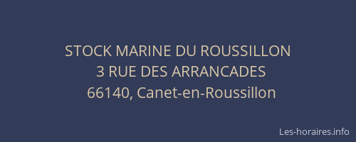 STOCK MARINE DU ROUSSILLON
