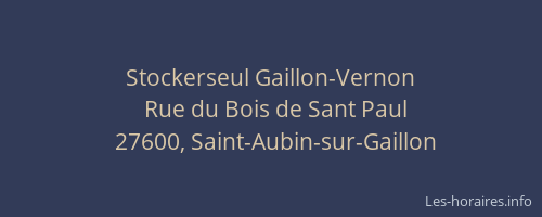 Stockerseul Gaillon-Vernon