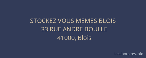 STOCKEZ VOUS MEMES BLOIS