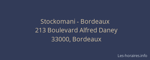 Stockomani - Bordeaux
