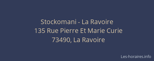 Stockomani - La Ravoire