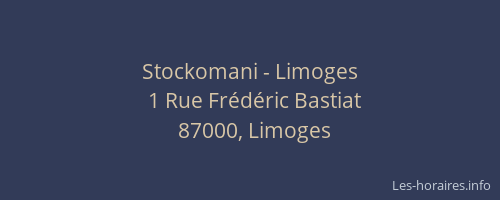Stockomani - Limoges