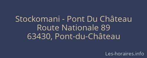 Stockomani - Pont Du Château