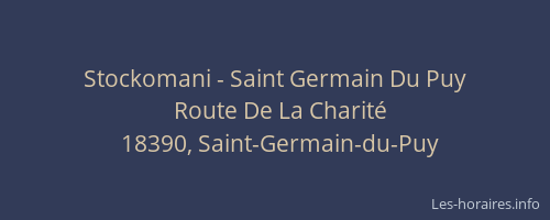 Stockomani - Saint Germain Du Puy