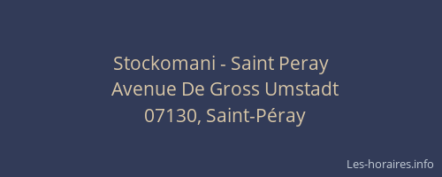 Stockomani - Saint Peray