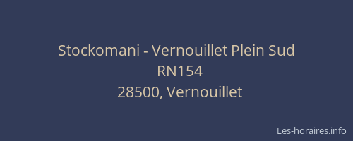 Stockomani - Vernouillet Plein Sud