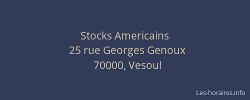 Stocks Americains