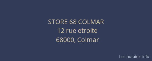 STORE 68 COLMAR