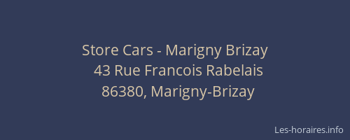 Store Cars - Marigny Brizay