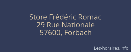 Store Frédéric Romac