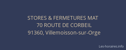 STORES & FERMETURES MAT