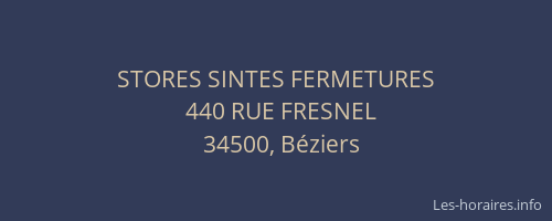 STORES SINTES FERMETURES