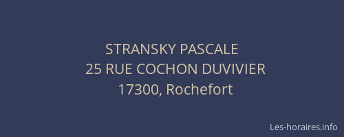STRANSKY PASCALE
