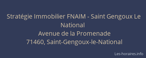 Stratégie Immobilier FNAIM - Saint Gengoux Le National